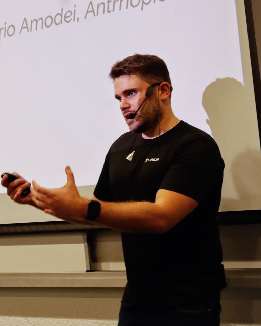 Niccolò Mascaro speaking at event